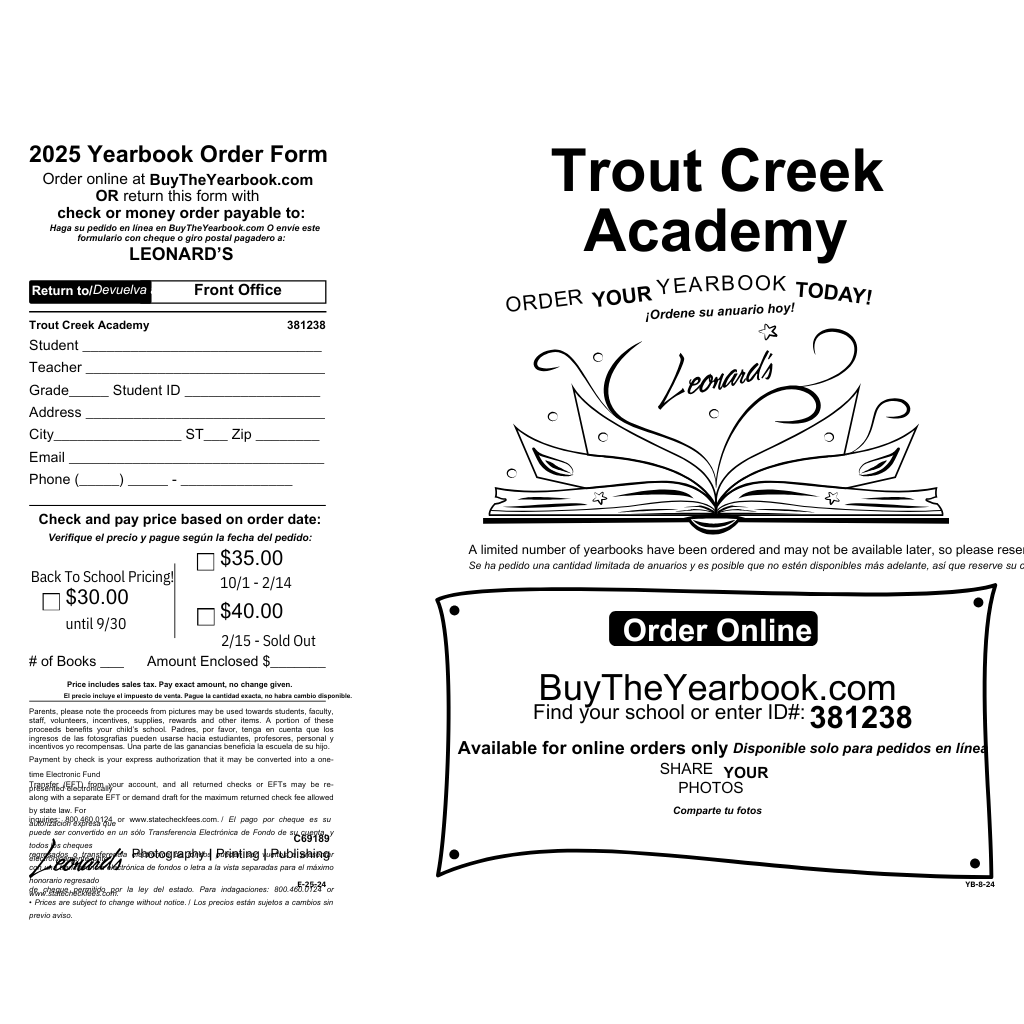Yearbook Order Form